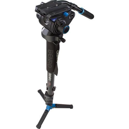 Benro A48FDS6 Series 4 Aluminum Monopod with 3-Leg Locking Base and S6 Video Head | PROCAM