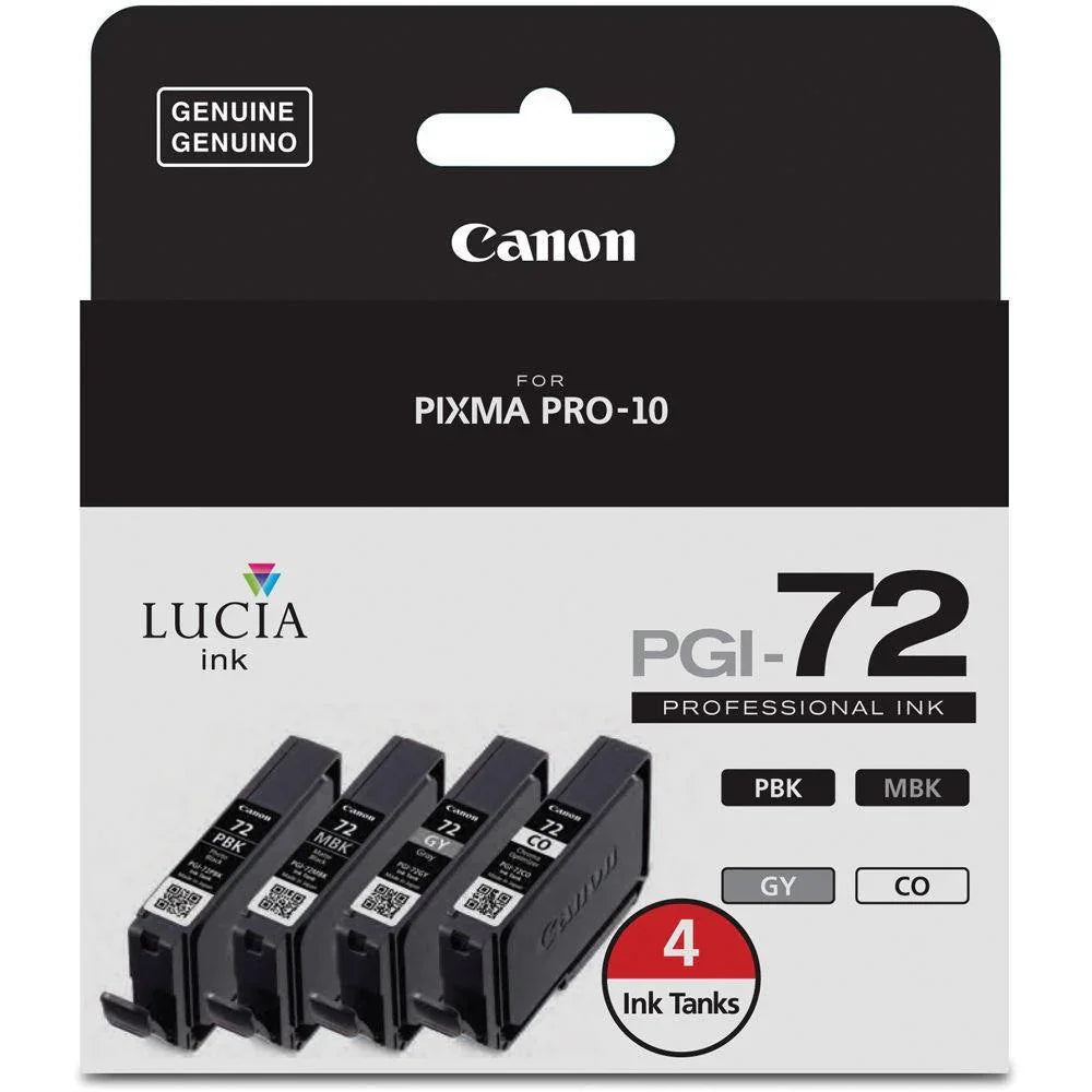Canon LUCIA PGI-72 Ink Tank Value Pack (Matte Black, Photo Black, Gray & Chroma Optimizer) at PROCAM | procam.com