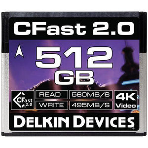 Delkin Devices CFast 2.0 Cinema Memory Card - 512GB at PROCAM | procam.com