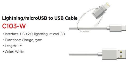 Gigastone Lightning / Micro USB to USB Cable | PROCAM