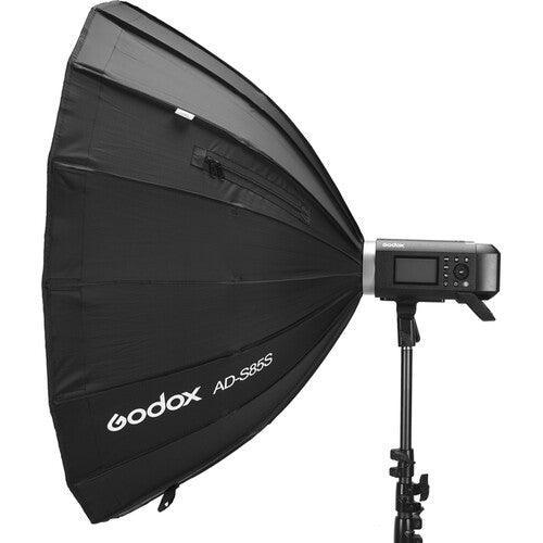 Godox AD-S85S Parabolic Softbox with Godox Mount and Grid (Gold/Silver, 33.5") at PROCAM | procam.com