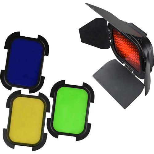 Godox Barndoor Kit with 4 Color Gels for AD200 Speedlight Head | PROCAM