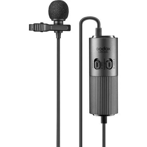 Godox LMS-60G Omnidirectional Lavalier Microphone with Adjustable Gain at PROCAM | procam.com