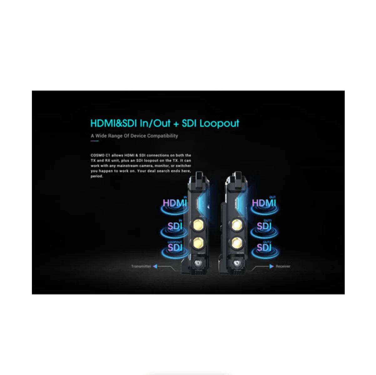 Hollyland Cosmo C1 SDI/HDMI Wireless Video Transmission System at PROCAM | procam.com