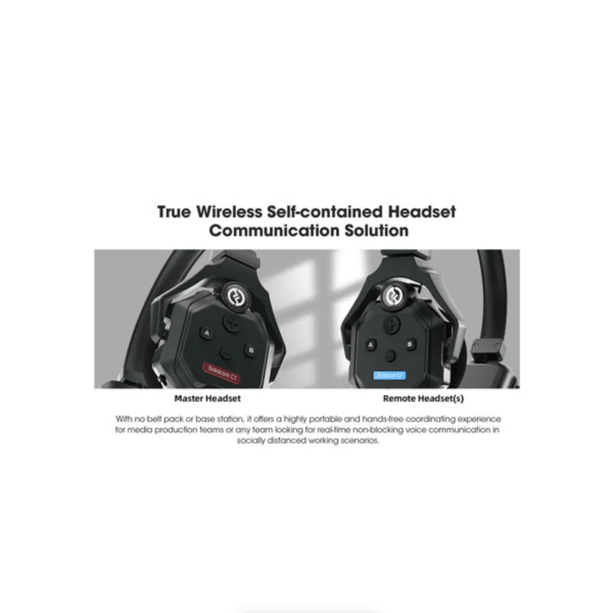 Hollyland Solidcom C1-4S Full-Duplex Wireless DECT Intercom System with 4 Headsets (1.9 GHz) at PROCAM | procam.com