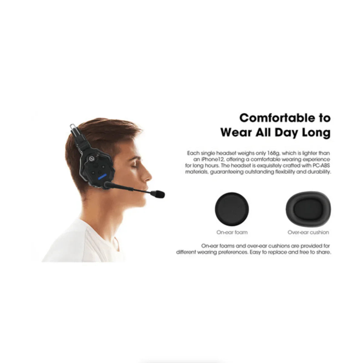 Hollyland Solidcom C1-4S Full-Duplex Wireless DECT Intercom System with 4 Headsets (1.9 GHz) at PROCAM | procam.com