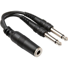 Hosa 1/4'' Female to Dual 1/4'' Male Y-Cable (6'')