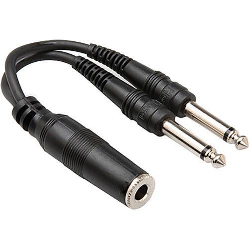 Hosa 1/4'' Female to Dual 1/4'' Male Y-Cable (6'') at PROCAM | procam.com