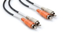 Hosa 2 RCA Male to 2 RCA Male Dual Cable (Nickel Contacts) - 10'