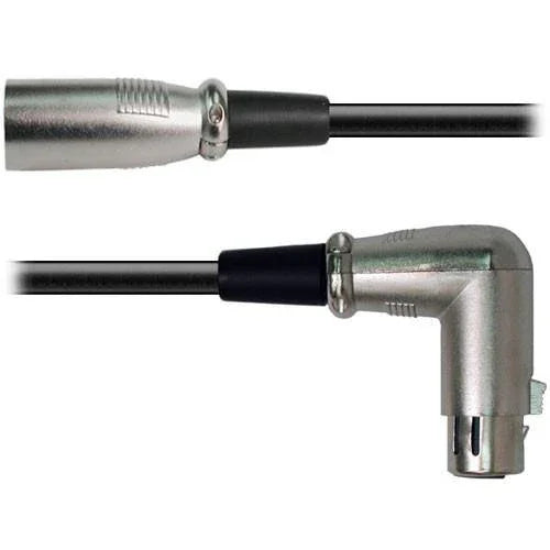 Hosa 3-Pin XLR Male to XLR Angled Female Balanced Interconnect Cable - 1.5' at PROCAM | procam.com