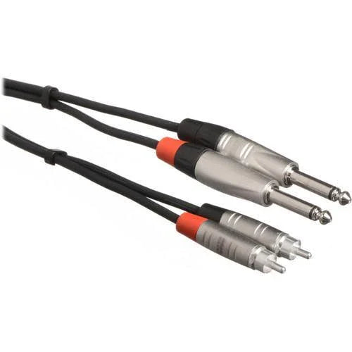 Hosa HPR-005X2 Dual 1/4'' TS Male to Dual RCA Male Stereo Audio Cable (5') at PROCAM | procam.com