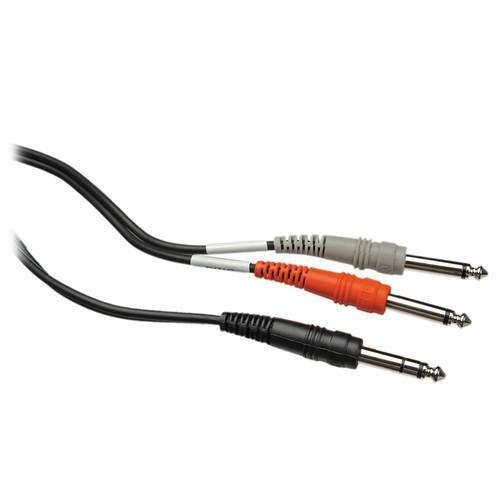 Hosa Stereo 1/4'' Male to 2 Mono 1/4'' Male Insert Y-Cable - 6.5' | PROCAM