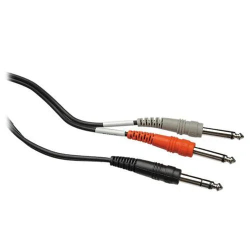 Hosa Stereo 1/4'' Male to 2 Mono 1/4'' Male Insert Y-Cable - 6.5' at PROCAM | procam.com