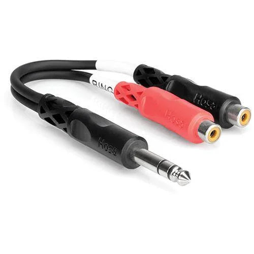 Hosa Stereo 1/4'' Male to 2 RCA Female Y-Cable - 6'' at PROCAM | procam.com
