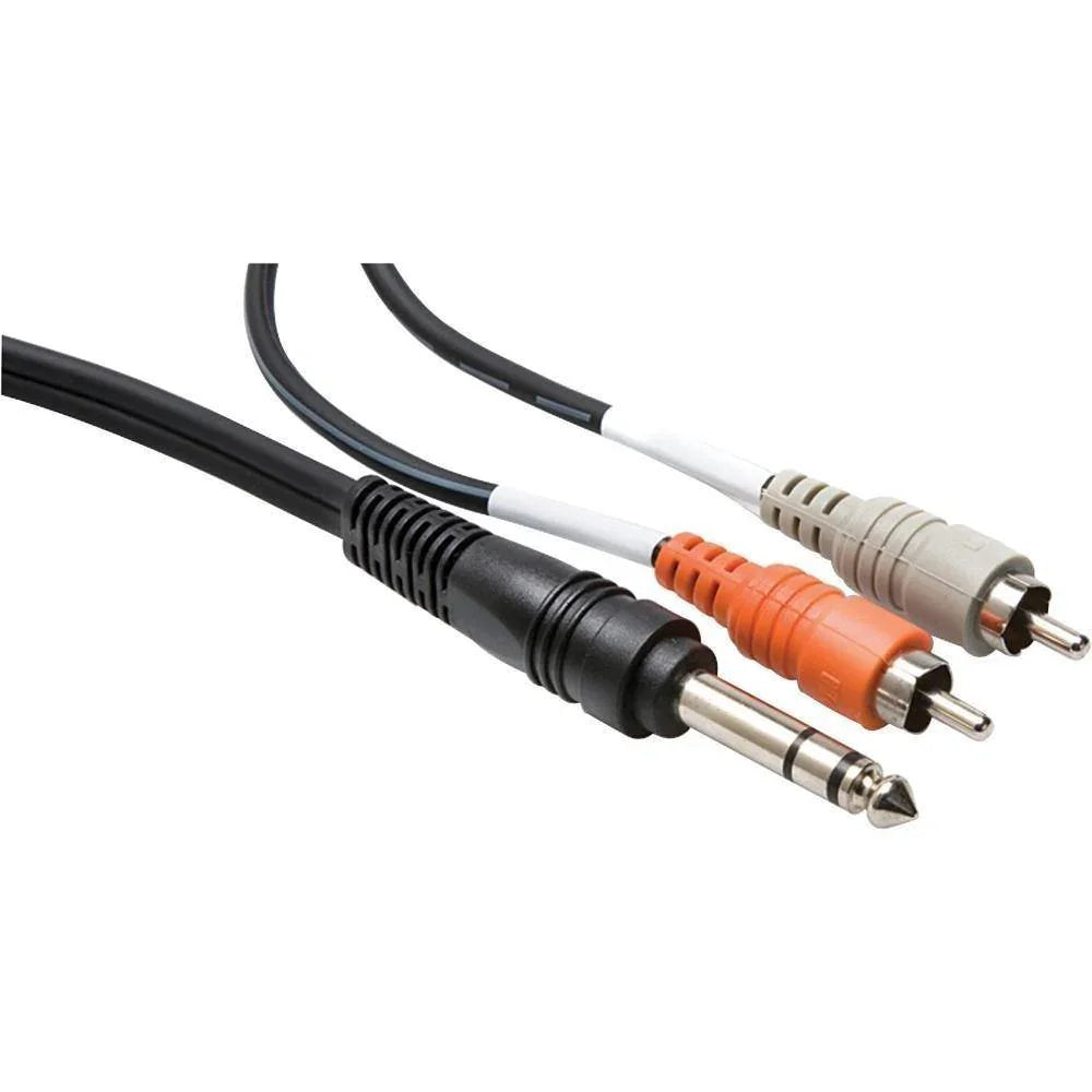 Hosa Stereo 1/4'' Male to 2 RCA Male Y-Cable (10') at PROCAM | procam.com