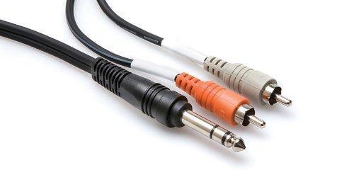 Hosa Stereo 1/4'' Male to 2 RCA Male Y-Cable (6.5') | PROCAM