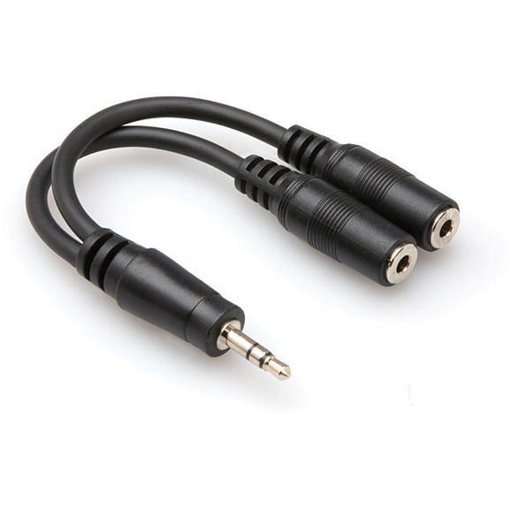 Hosa Stereo Mini (3.5mm) Male to 2 Stereo Mini (3.5mm) Female Y-Cable - 6'' | PROCAM