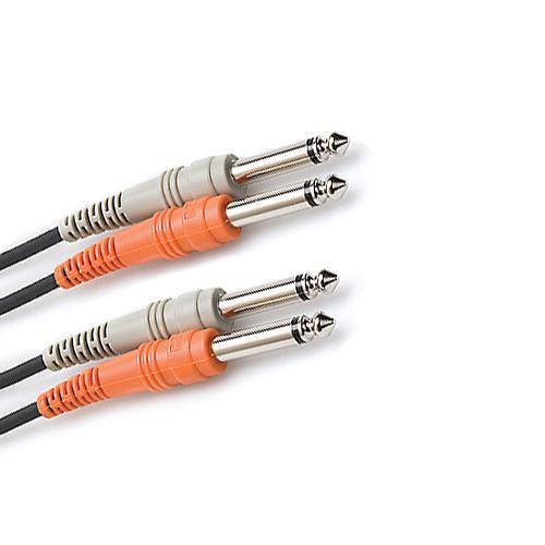 Hosa Two 1/4'' Phone Male to Two 1/4'' Phone Male Unbalanced Cable (Molded Plugs) - 10' at PROCAM | procam.com