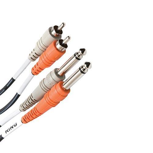 Hosa Two 1/4'' Phone Male to Two RCA Male Unbalanced Cable (Molded Plugs) - 13.2' at PROCAM | procam.com