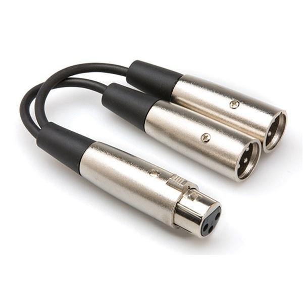 Hosa XLR Female to 2 XLR Male Y-Cable (6'') | PROCAM