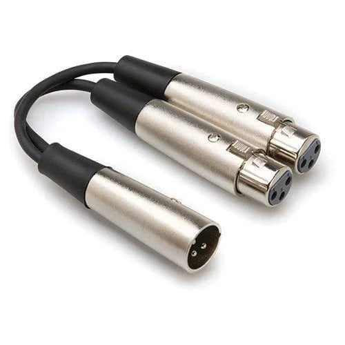 Hosa XLR Male to 2 XLR Female Y-Cable (6'') at PROCAM | procam.com