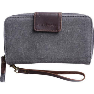 Kelly Moore Bag Canvas Wallet (Gray Canvas/Brown Trim) at PROCAM | procam.com