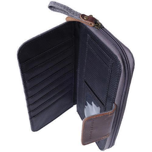 Kelly Moore Bag Canvas Wallet (Gray Canvas/Brown Trim) at PROCAM | procam.com