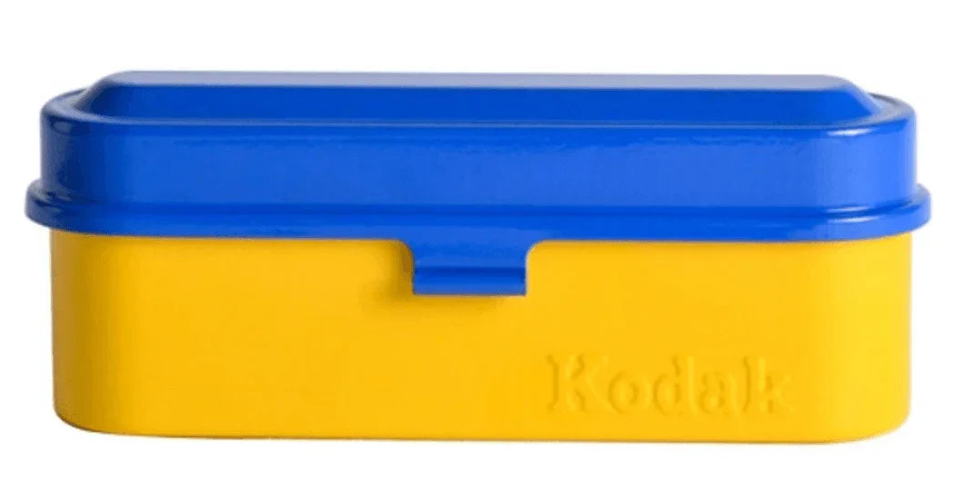 Kodak Steel 135mm Film Case (Blue Lid/Yellow Body) at PROCAM | procam.com