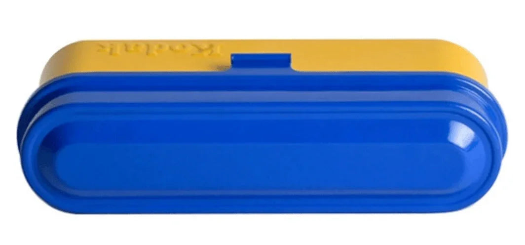 Kodak Steel 135mm Film Case (Blue Lid/Yellow Body) at PROCAM | procam.com