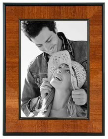 Malden 5x7 Burl Wood Walnut Picture Frame with Black Border