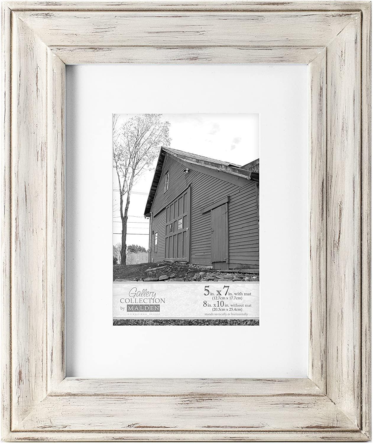 Malden 8x10/5x7 Classic Wall Matted Frame (Whitewash) at PROCAM | procam.com