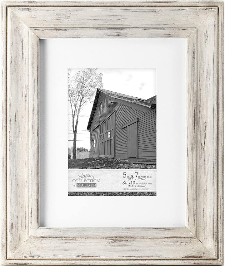 Malden 8x10/5x7 Classic Wall Matted Frame  (Whitewash) | PROCAM