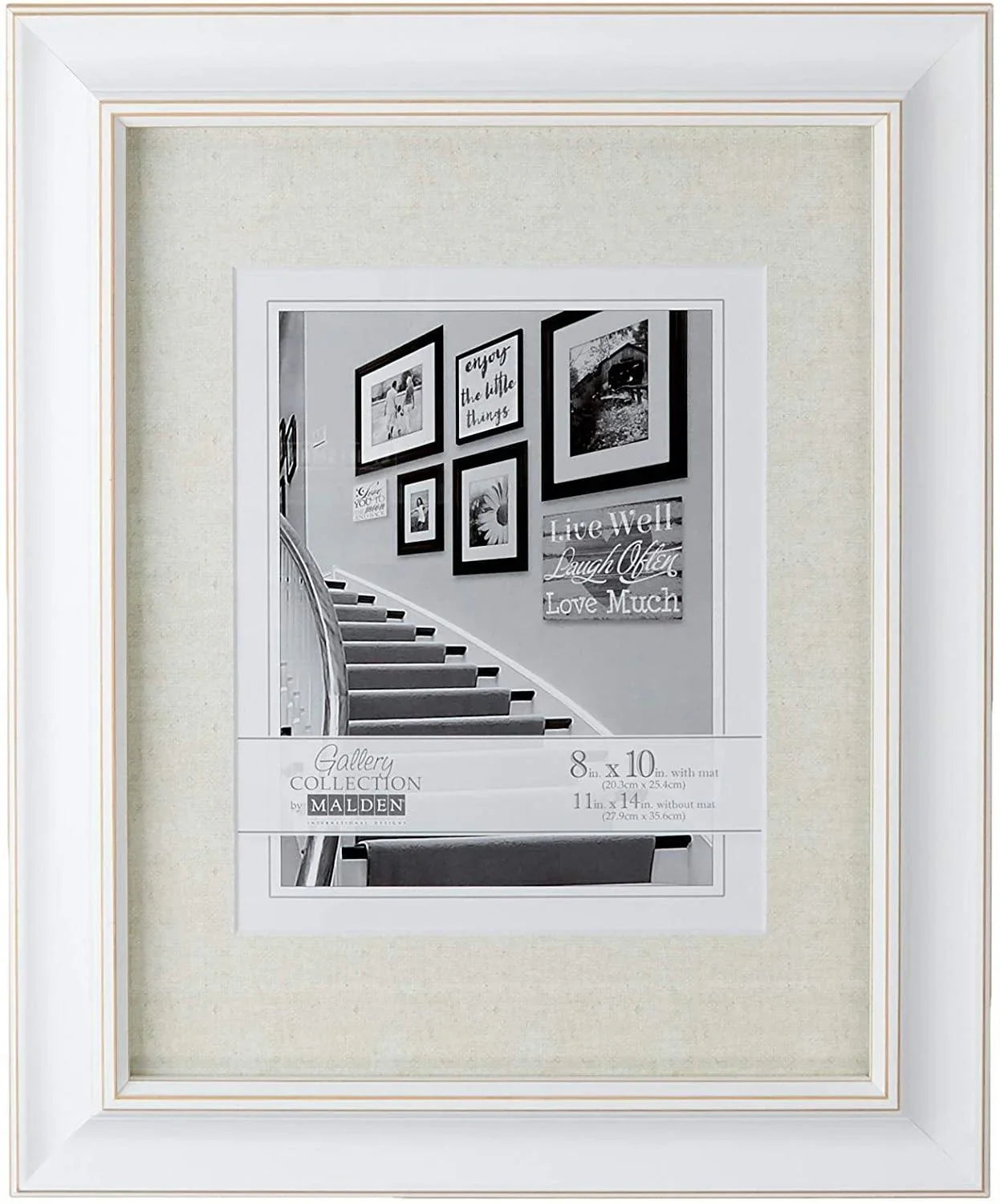 Malden International Designs 2136-80 Barnside Portrait Gallery Textured Mat Picture Frame, 8x10/11x14, White at PROCAM | procam.com