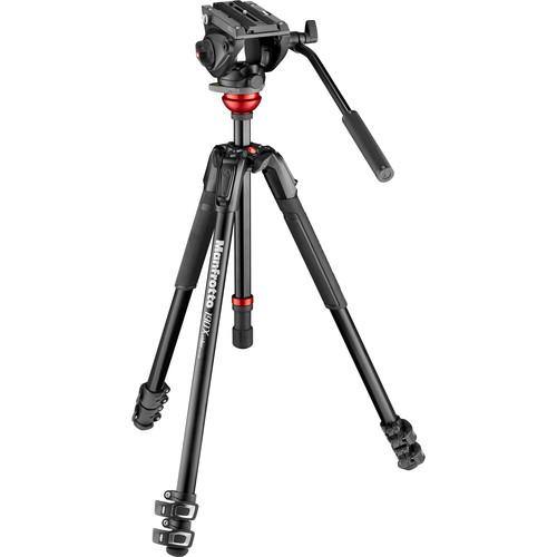 Manfrotto 500 Fluid Video Head with 190X Video Aluminum Tripod & Leveling Column Kit | PROCAM