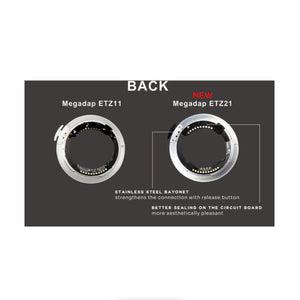 Megadap ETZ21 Autofocus Adapter (Sony E-Mount Lens to Nikon Z-Mount) at PROCAM | procam.com