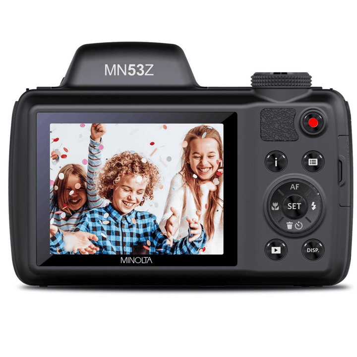 Minolta MN53Z 16 MP HD Bridge Digital Camera with 53x Optical Zoom (Black) | PROCAM