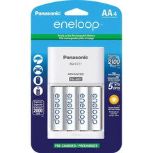 Panasonic Eneloop Rechargeable AA Ni-MH Batteries with Charger (2000mAh, Pack of 4)