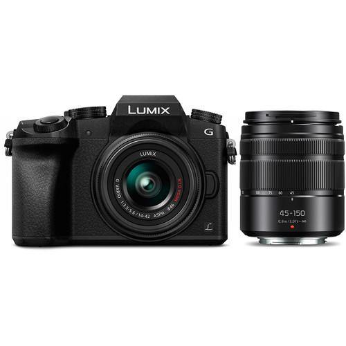 Panasonic Lumix DMC-G7 Mirrorless Micro Four Thirds Digital Camera with 14-42mm and 45-150mm Lenses (Black) | PROCAM