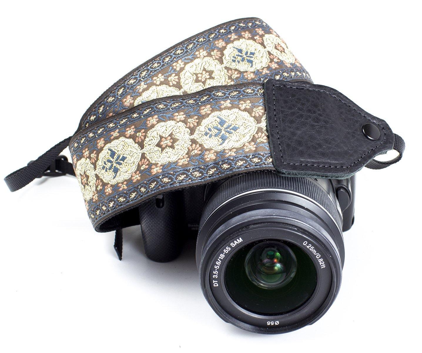 Perri's Leathers Ltd. 2" Jacquard Camera Strap (Arabian Gold) at PROCAM | procam.com
