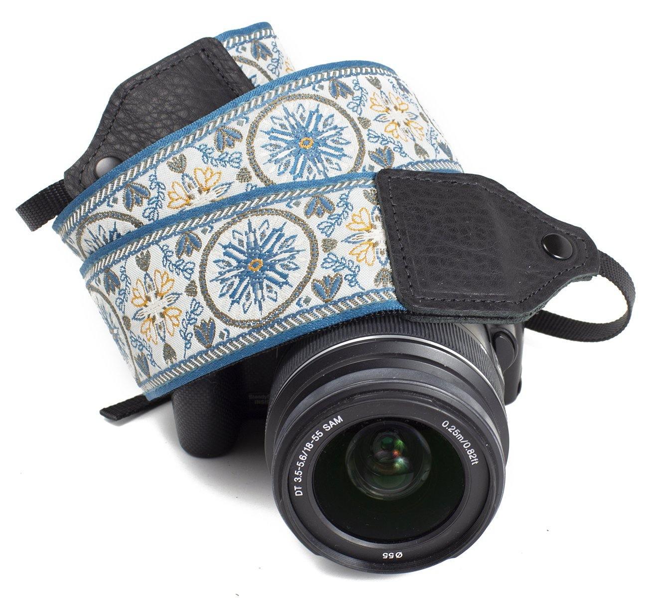 Perri's Leathers Ltd. 2" Jacquard Camera Strap (Blue Mandala) at PROCAM | procam.com