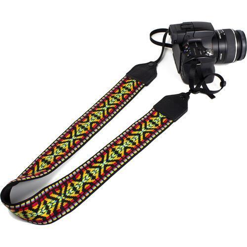 Perri's Leathers Ltd. 2" Jacquard Camera Strap (Hootenanny Red/Yellow/Green) at PROCAM | procam.com