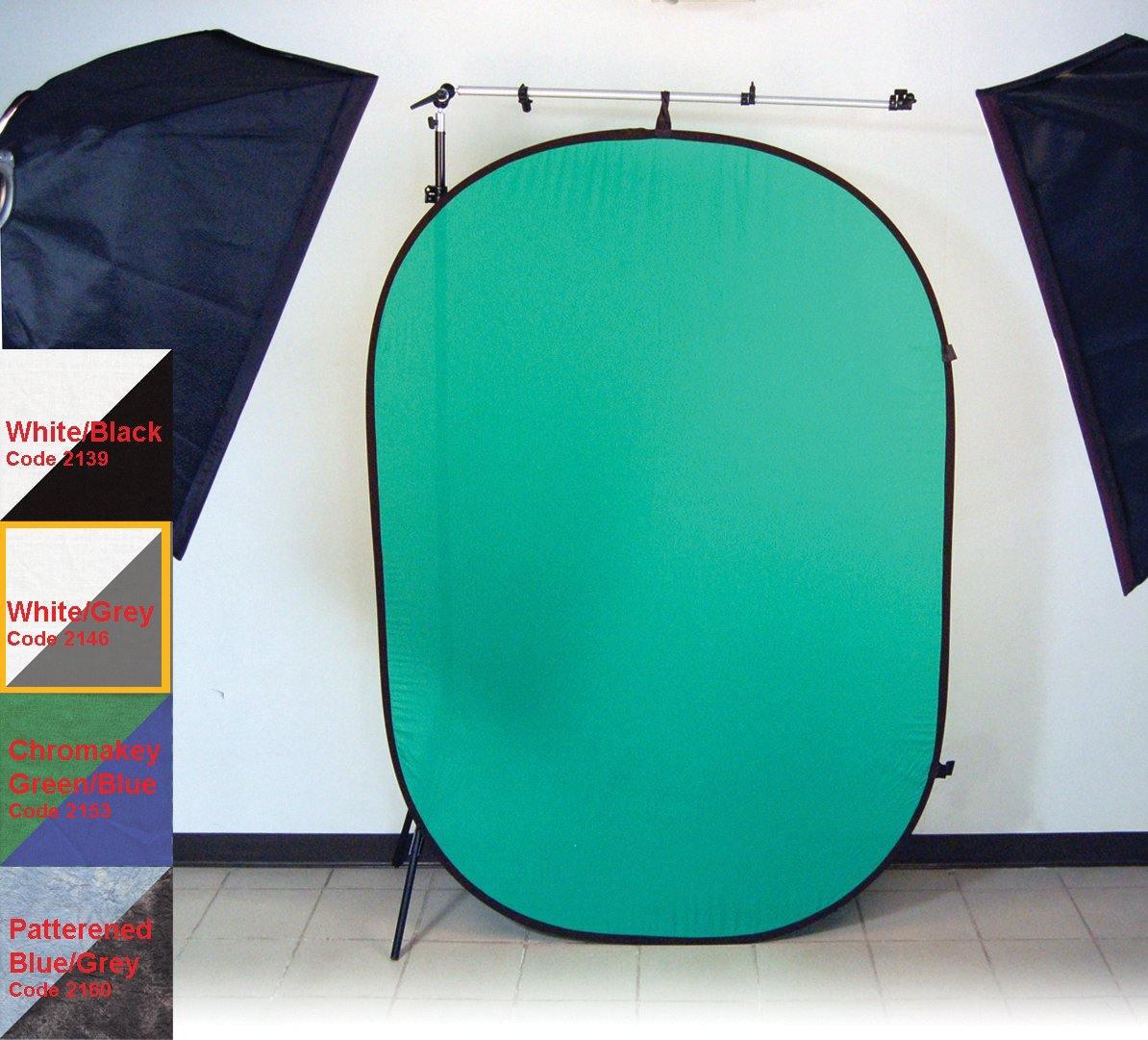 ProMaster 6'x7' Pop Up 2 Sided Background - White/Grey at PROCAM | procam.com