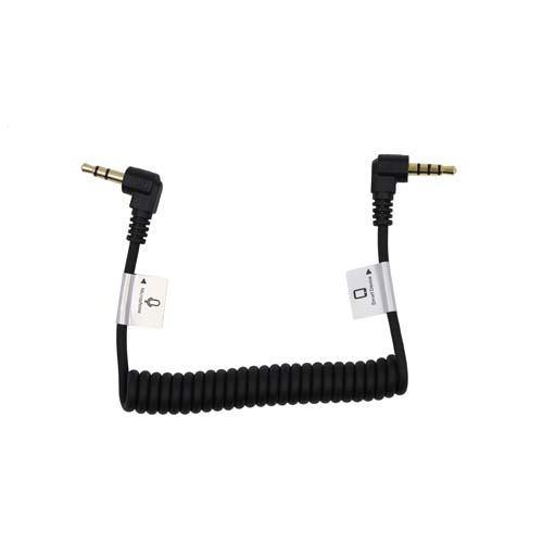 ProMaster Audio Cable 3.5mm TRRS - TRS Right Angle - 8 1/2'' Coiled | PROCAM