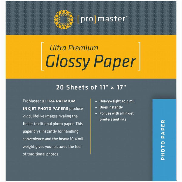 ProMaster Glossy Inkjet Photo Paper - 11 x 17'' - 20 sheets | PROCAM