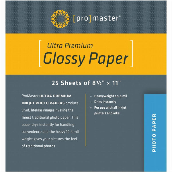 ProMaster Glossy Inkjet Photo Paper - 8 1/2 x 11'' - 25 sheets | PROCAM