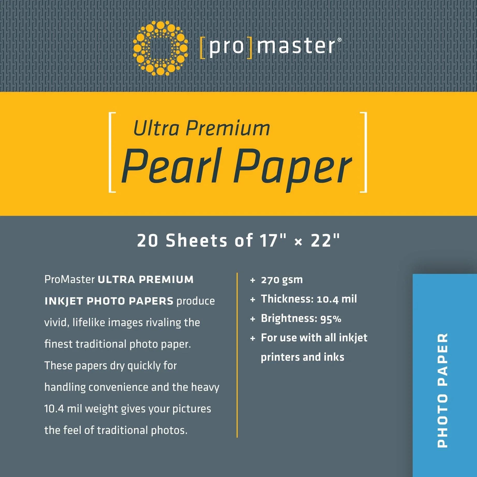 ProMaster Ultra Premium Pearl Inkjet Photo Paper - 17''x22'' - 20 Sheets at PROCAM | procam.com