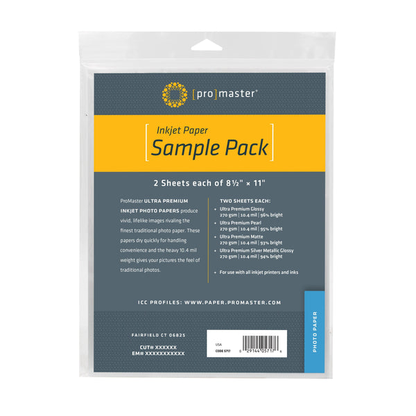 ProMaster Ultra Premium Photo Paper - 8-Sheet Sample Pack (8.5 x 11'') | PROCAM