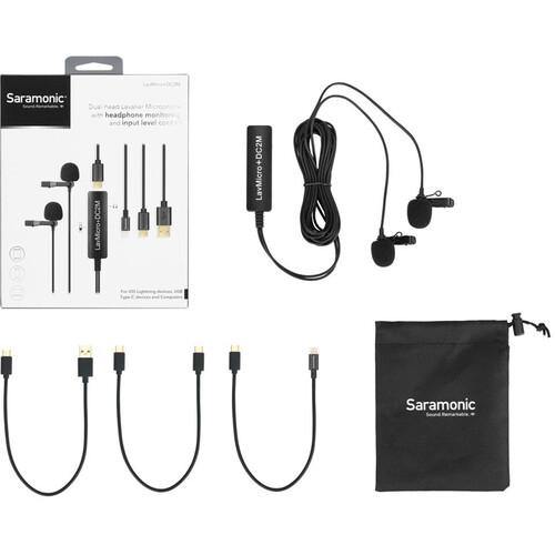 Saramonic LavMicro+DC2M Dual Omnidirectional Lavalier Microphone with Monitoring for iOS, Android & Computer | PROCAM