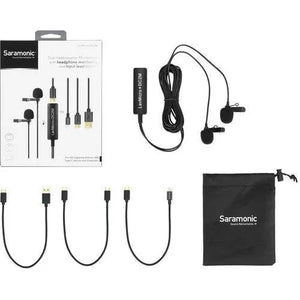 Saramonic LavMicro+DC2M Dual Omnidirectional Lavalier Microphone with Monitoring for iOS, Android & Computer at PROCAM | procam.com