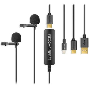 Saramonic LavMicro+DC2M Dual Omnidirectional Lavalier Microphone with Monitoring for iOS, Android & Computer at PROCAM | procam.com